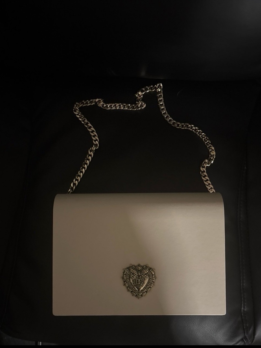 Dolce&Gabbana gold Chain Shoulder Bag gift box w/ D&G devotion heart emblem